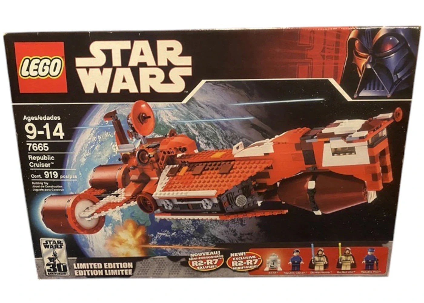 LEGO Star Wars Republic Cruiser Limited Edition mit R2-R7 Set 7665 Rot